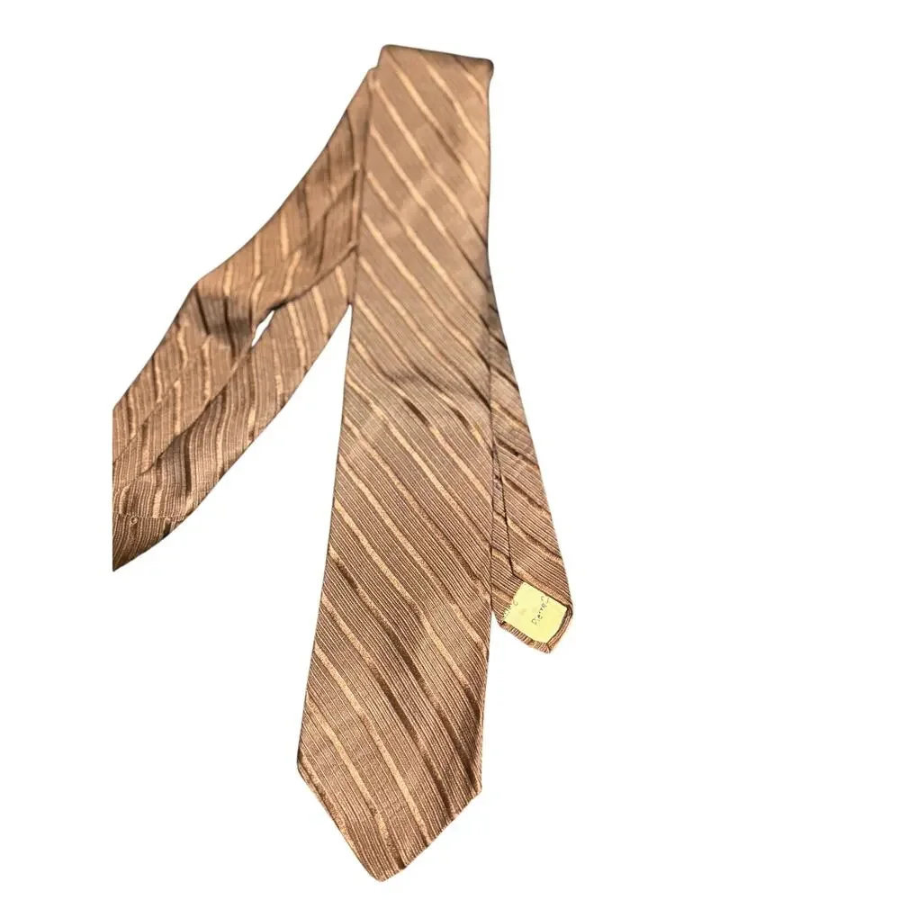 Vintage Pierre Cardin Men's Brown Striped Necktie